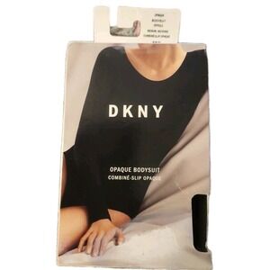 NIB DKNY Black Opaque Bodysuit Women's Size‎ M DYF012